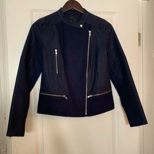 NEW W TAGS TROUVÉ Navy Blue Moto Jacket